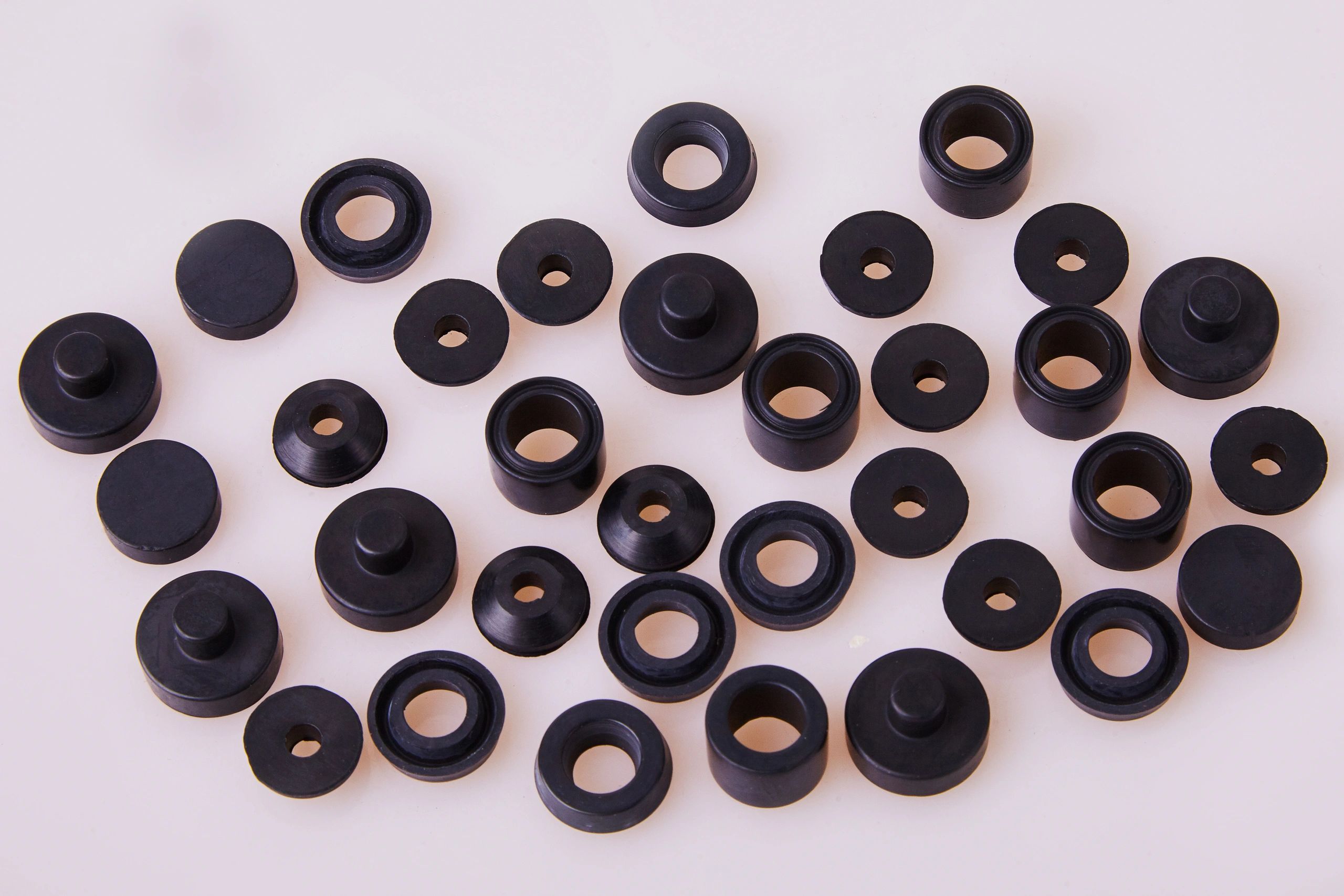 Set of black gaskets isolated