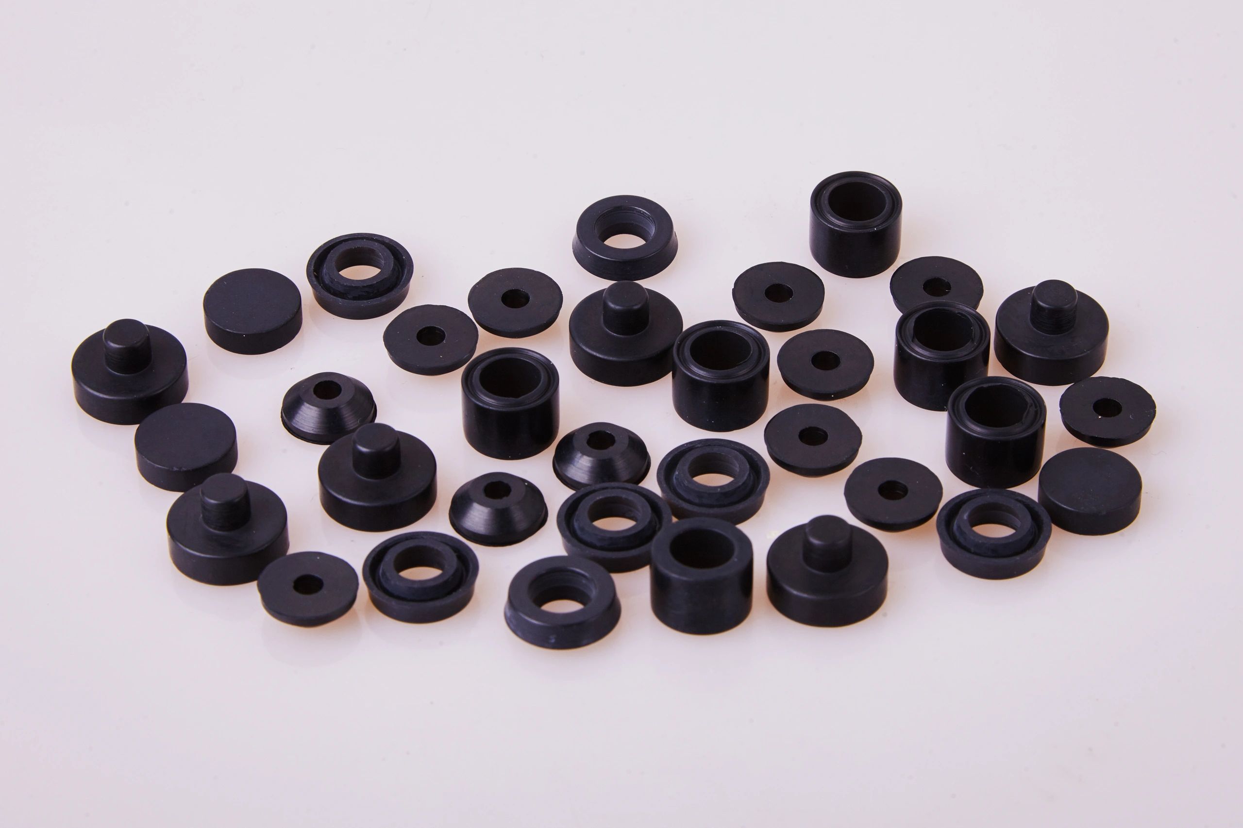 Set of black gaskets isolated