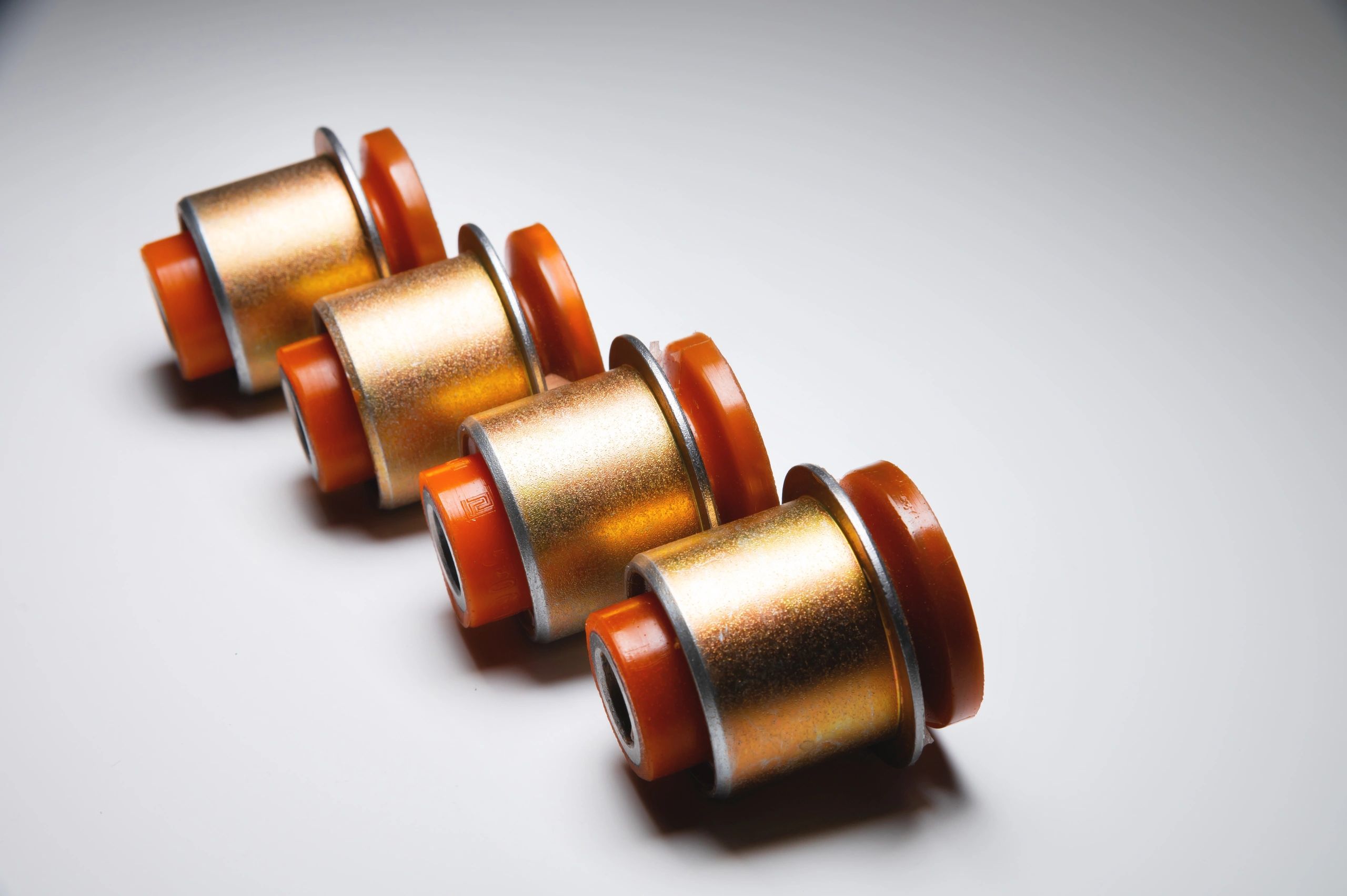 New set of polyurethane front suspension bushings for cars. silent blocks of the front axle of an off-road vehicle