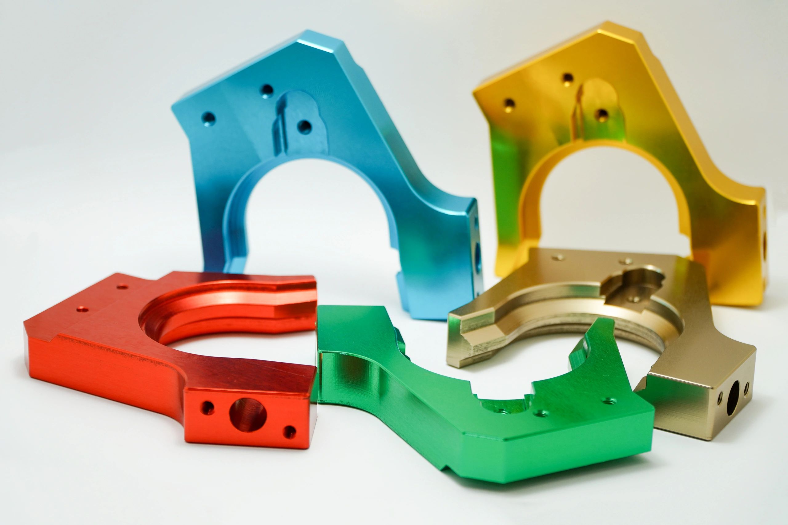 Aluminum Machined Parts by CNC Machine,Anodize Aluminum.Metal parts, milling industry.