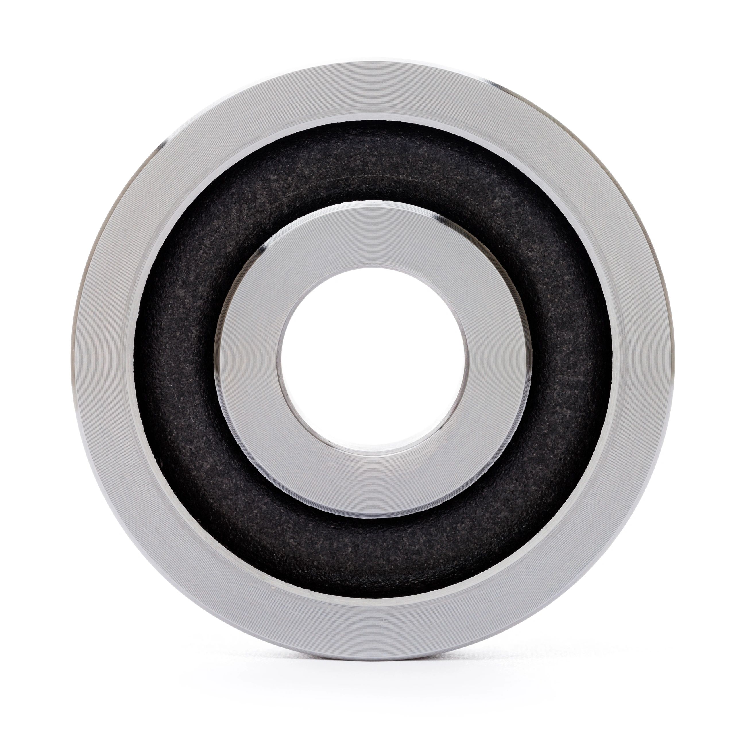 CNC lathe machined on a white background