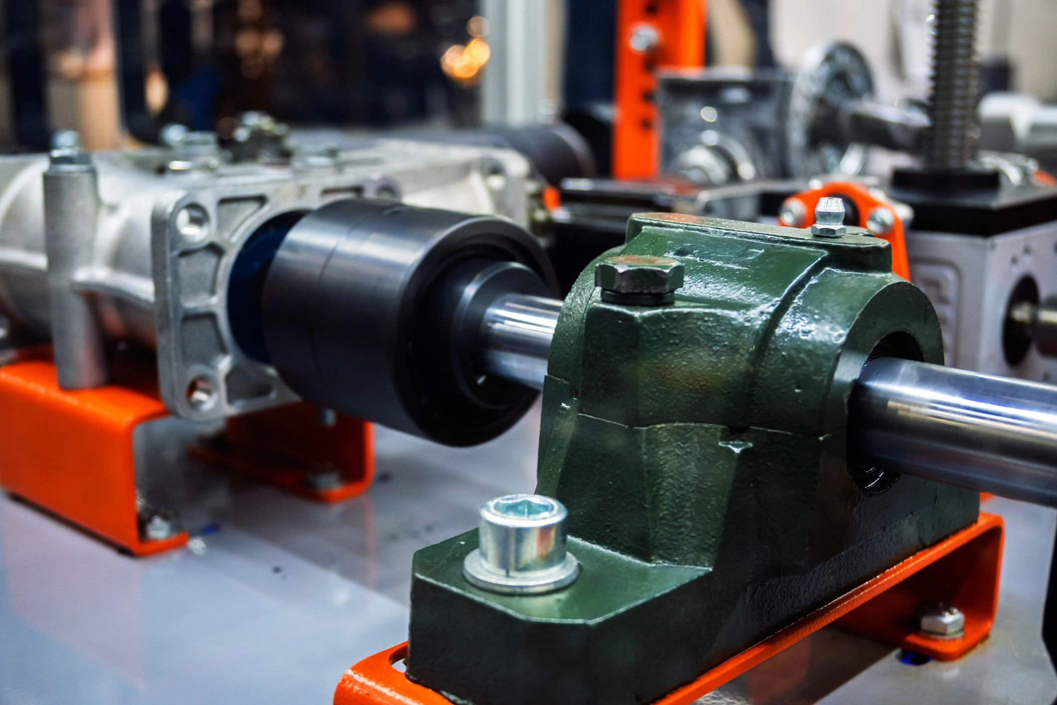 Heavy machinery metal support components used with bonded rubber parts